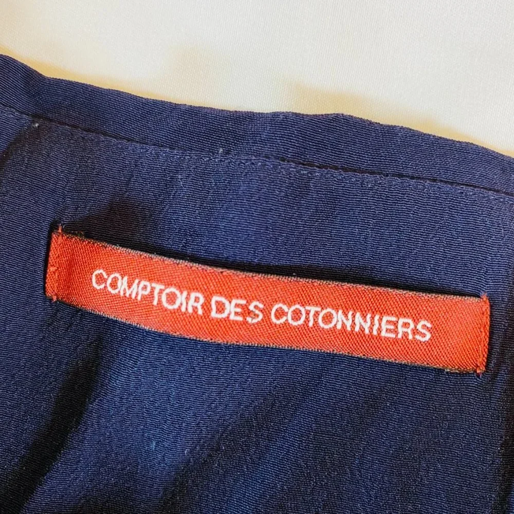 Beautiful Navy Blue ruffled and pleated mini skirt Comptoir Des Cotonniers